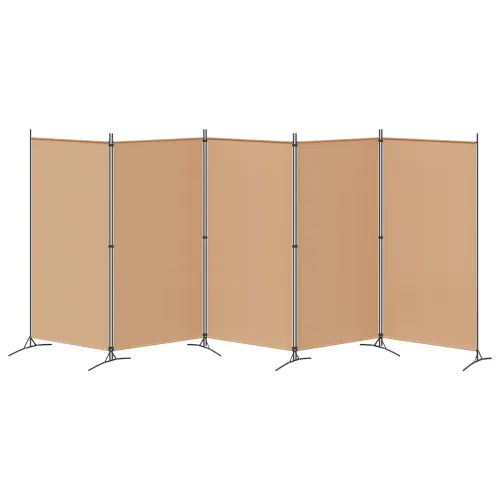 5-Panelni Pregrađivač Bež 433 x 180 cm Tkanina - Bež 433 x 180 cm Cijena