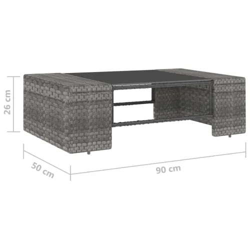 3-dijelna vrtna garnitura od poliratana siva - Siva 1 Kutna sofa (lijevi naslon za ruku) + kutna sofa (desni naslon za ruku) + s Cijena