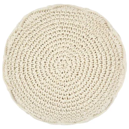 Ručno rađeni tabure s makrameom 45 x 30 cm pamučni - Bijela 1 Model 3 Cijena