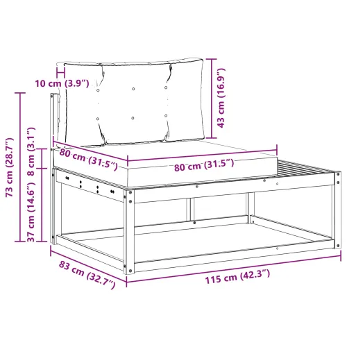 Set vanjskih sofa Poliester Bijela - Bijela i svijetlosiva Cijena