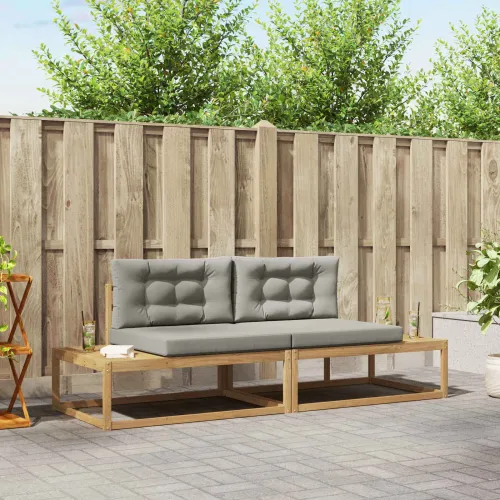 Set vanjskih sofa Poliester Bijela - Bijela i svijetlosiva Cijena