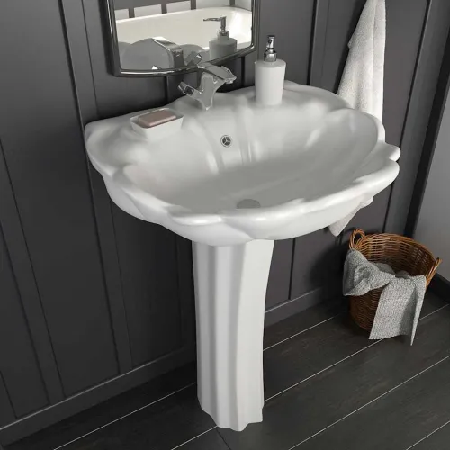 Samostojeći Lavabo - Umivaonik keramički bijeli 580 x 510 x 200 mm Cijena