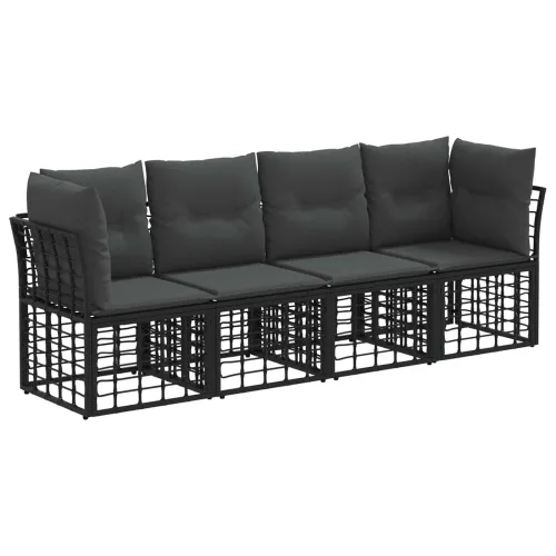 Set vanjskih sofa Crna Poliester - Crna bez stola Cijena