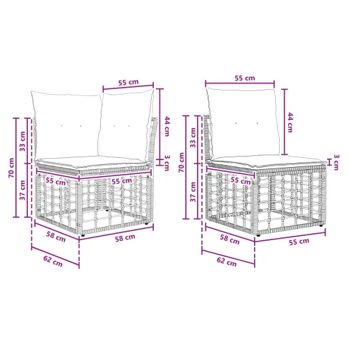 Set vanjskih sofa Crna Poliester - Crna bez stola Cijena