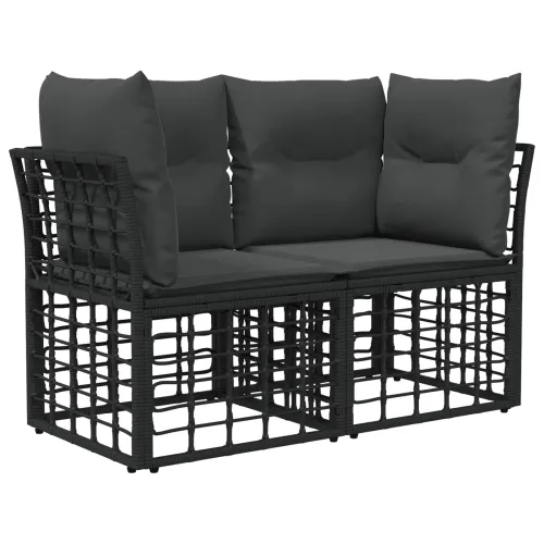 Set vanjskih sofa Crna Poliester - Crna bez stola Cijena