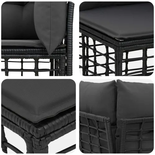 Set vanjskih sofa 7 kom. Crna i tamno siva Poliester - Crna i tamno siva Cijena