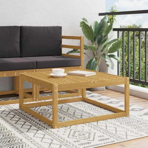 Vanjski otoman Čvrsto drvo akacije Bijela 79 x 79 x 37 cm - Bijeli stol Cijena