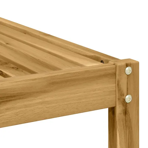 Vanjski otoman Čvrsto drvo akacije Bijela 79 x 79 x 37 cm - Bijeli stol Cijena