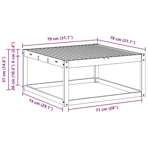 Vanjski otoman Čvrsto drvo akacije Bijela 79 x 79 x 37 cm - Bijeli stol Cijena