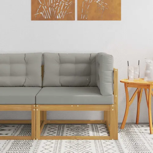 Vanjski kutni kauč Poliester Bijela - Bijela i svijetlosiva kutna sofa Cijena