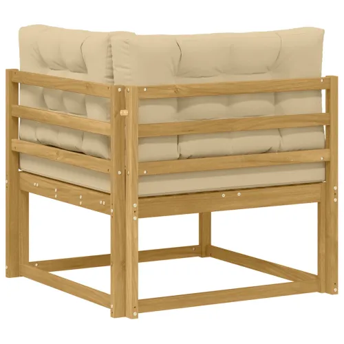 Vanjski kutni kauč Poliester Bijela - Bijela i bež kutna sofa Cijena