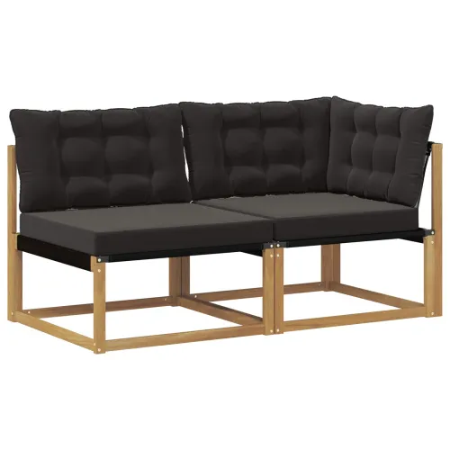 Set vanjskih sofa Čvrsto drvo akacije Bijela - Bijela i crna 1x srednji +1x kut Cijena