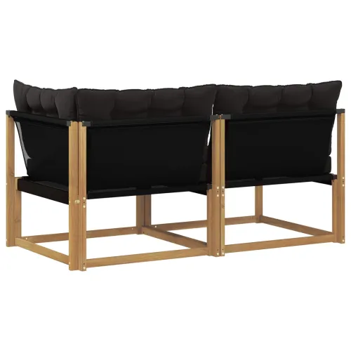 Set vanjskih sofa Čvrsto drvo akacije Bijela - Bijela i crna 1x srednji +1x kut Cijena