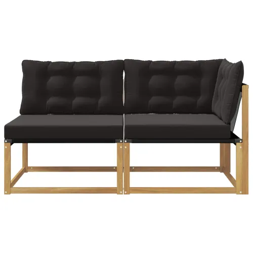 Set vanjskih sofa Čvrsto drvo akacije Bijela - Bijela i crna 1x srednji +1x kut Cijena