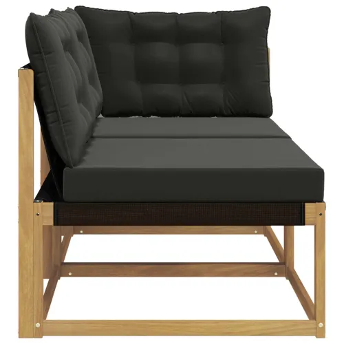 Set vanjskih sofa Čvrsto drvo akacije Bijela - Bijela i crna 1x srednji +1x kut Cijena