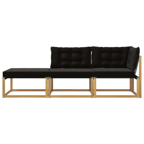Set vanjskih sofa Čvrsto drvo akacije Bijela - Bijela i crna 1x srednji +1x kutni +1x stolić Cijena