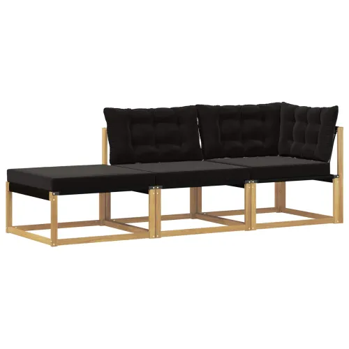 Set vanjskih sofa Čvrsto drvo akacije Bijela - Bijela i crna 1x srednji +1x kutni +1x stolić Cijena
