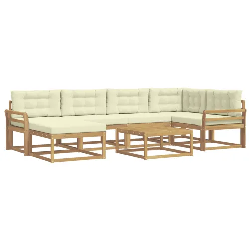 Set vanjskih sofa 7 kom. Bijela i krem - Bijela i krem Zakrivljeni Cijena