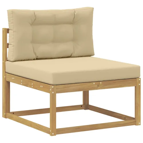 Set vanjskih sofa 8 kom. Bijela i bež - Bijela i bež vodoravne letvice Cijena