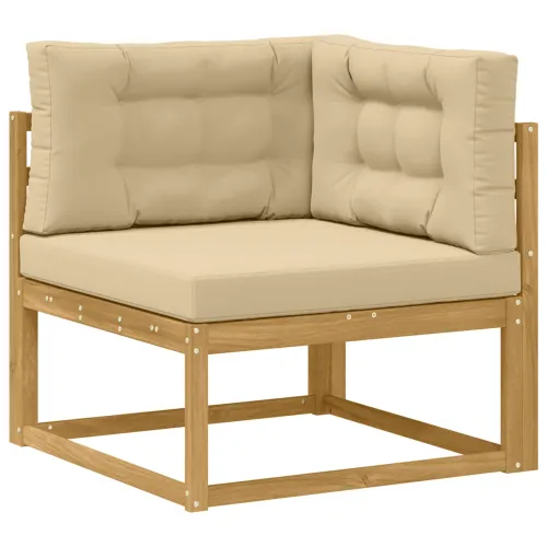 Set vanjskih sofa 8 kom. Bijela i bež - Bijela i bež vodoravne letvice Cijena