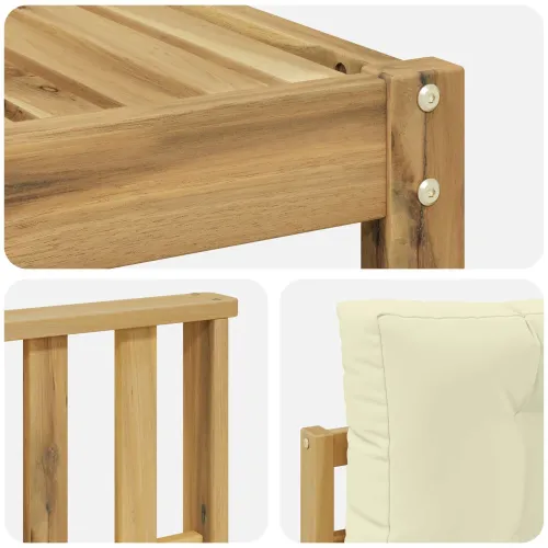Set vanjskih sofa 8 kom. Bijela i krem - Bijela i krem Okomite letvice Cijena