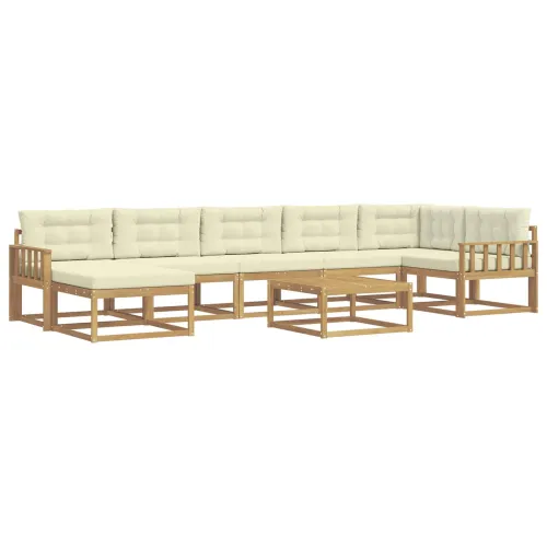 Set vanjskih sofa 8 kom. Bijela i krem - Bijela i krem Okomite letvice Cijena