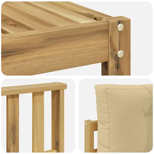 Set vanjskih sofa 8 kom. Bijela i bež - Bijela i bež Okomite letvice Cijena