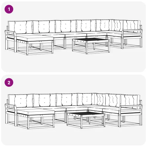 Set vanjskih sofa 8 kom. Bijela i bež - Bijela i bež Zakrivljeni Cijena