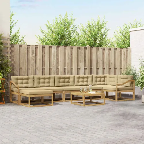 Set vanjskih sofa 8 kom. Bijela i bež - Bijela i bež Nagnuto Cijena