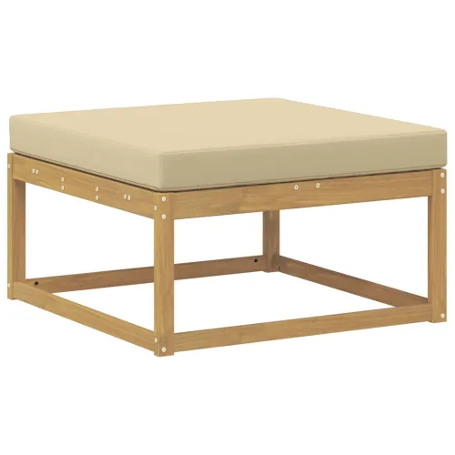 Set vanjskih sofa 8 kom. Bijela i bež - Bijela i bež vodoravne letvice Cijena