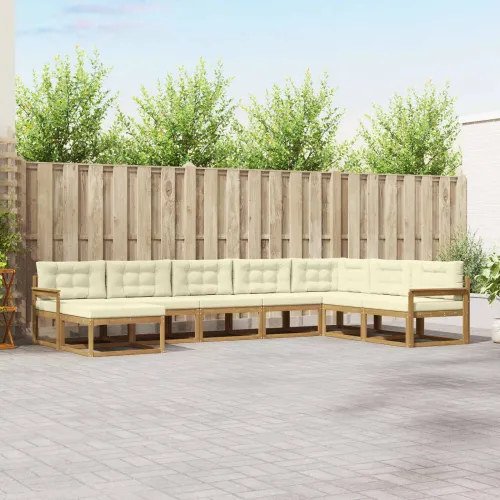 Set vanjskih sofa 8 kom. Bijela i krem - Bijela i krem Otvoreni okvir Cijena