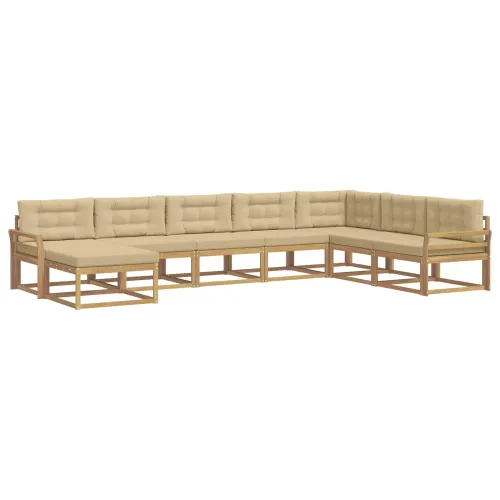 Set vanjskih sofa 8 kom. Bijela i bež - Bijela i bež Zakrivljeni Cijena