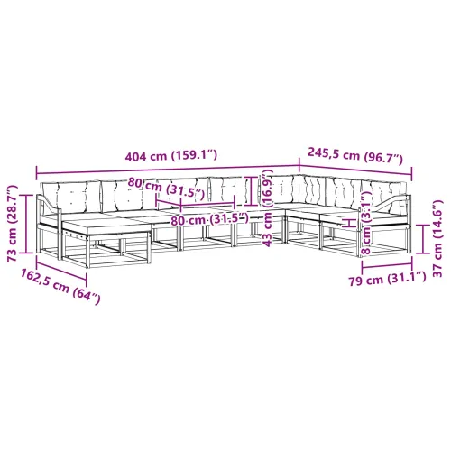 Set vanjskih sofa 8 kom. Bijela i bež - Bijela i bež Nagnuto Cijena
