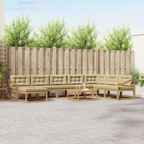 Set vanjskih sofa 9 kom. Bijela i bež - Bijela i bež Nagnuto Cijena