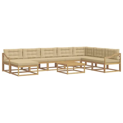 Set vanjskih sofa 9 kom. Bijela i bež - Bijela i bež Nagnuto Cijena