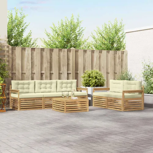 Set vanjskih sofa 6 kom. Bijela i krem - Bijela i krem Otvoreni okvir Cijena