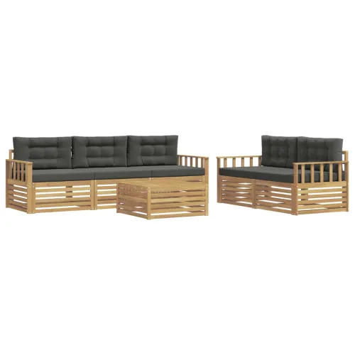 Set vanjskih sofa 6 kom. Bijela i antracit - Bijela i antracit Okomite letvice Cijena