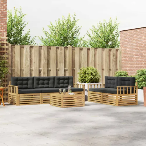Set vanjskih sofa 6 kom. Bijela i antracit - Bijela i antracit Okomite letvice Cijena