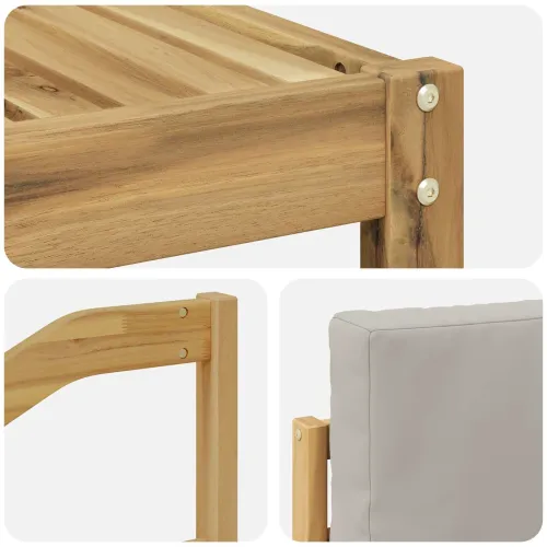 Set vanjskih sofa 7 kom. Bijela i svjetlosiva - Bijela i svjetlosiva Nagnuto Cijena