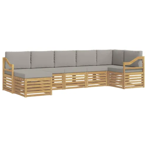 Set vanjskih sofa 7 kom. Bijela i svjetlosiva - Bijela i svjetlosiva Nagnuto Cijena
