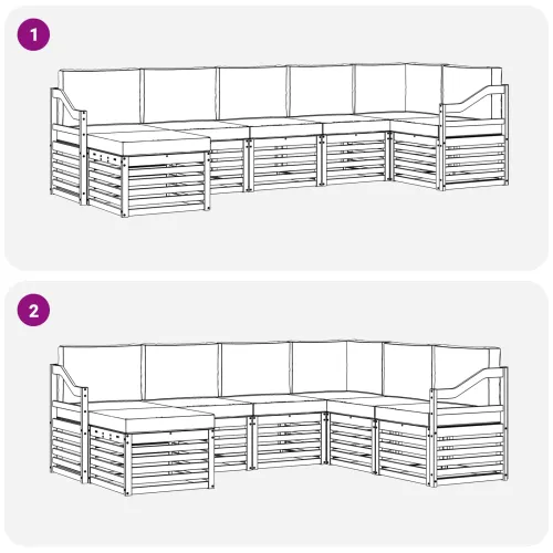 Set vanjskih sofa 7 kom. Bijela i bež - Bijela i bež Nagnuto Cijena