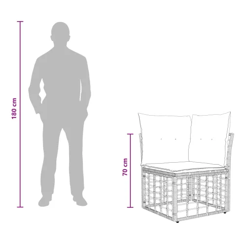 Set vanjskih sofa 10 kom. Crna i tamno siva Poliester - Crna sa stolom Cijena