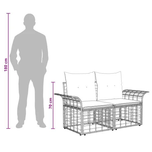 Set vanjskih sofa 9 kom. Crna i tamno siva Poliester - Crna i tamno siva sa stolom Cijena