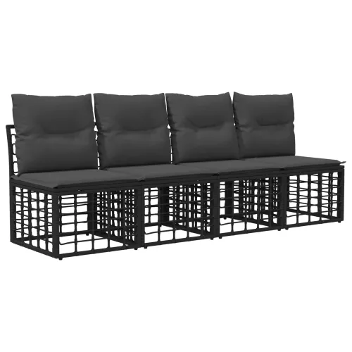 Set vanjskih sofa 9 kom. Crna i tamno siva Poliester - Crna i tamno siva sa stolom Cijena