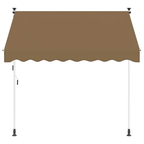 Ručno sklopiva tenda - Bež 200 cm Bijeli okvir Cijena