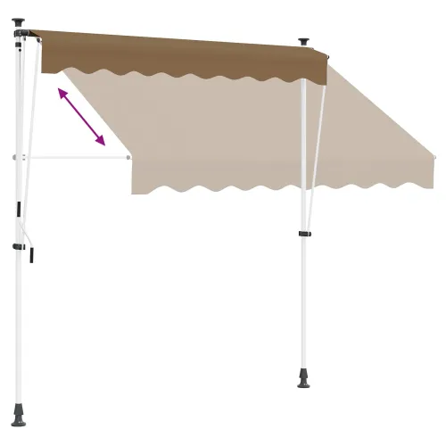 Ručno sklopiva tenda Bež 300 cm - Bež 300 cm Bijeli okvir Cijena