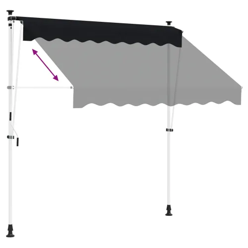 Ručno sklopiva tenda Crna 350 cm - Crna 350 cm Bijeli okvir Cijena