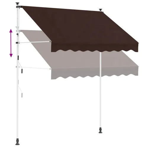 Ručno sklopiva tenda Smeđa 250 cm - Smeđa 250 cm Bijeli okvir Cijena