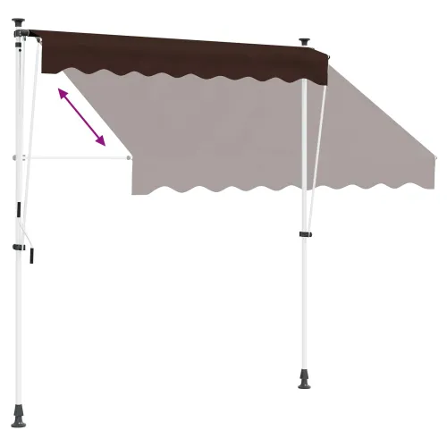 Ručno sklopiva tenda Smeđa 250 cm - Smeđa 250 cm Bijeli okvir Cijena