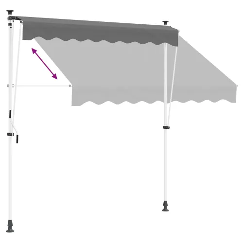Ručno sklopiva tenda Svjetlosiva 350 cm - Svjetlosiva 350 cm Bijeli okvir Cijena